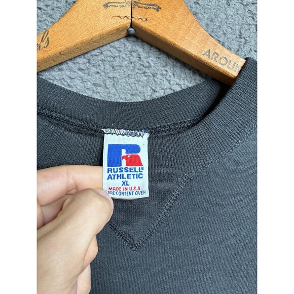 Vintage Russell Athletic Sweatshirt Mens XL Black Crewneck Fleece USA Made - Picture 2 of 15